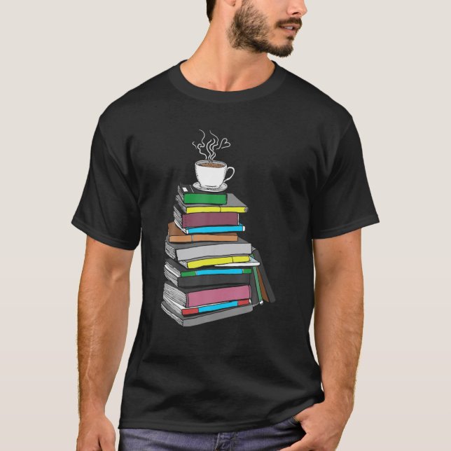 Camiseta Xícara De Café De Chá E Fita De Livro (Frente)