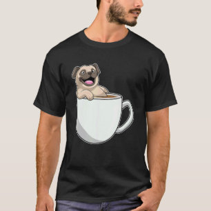 Camiseta Xícara De Café Do Cão Pug