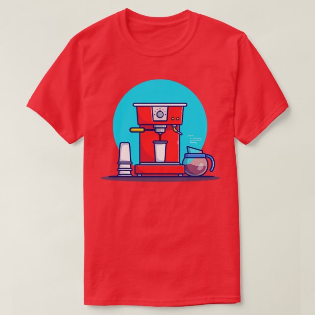 Camiseta Xícara De Café E Pote De Café (Frente do Design)