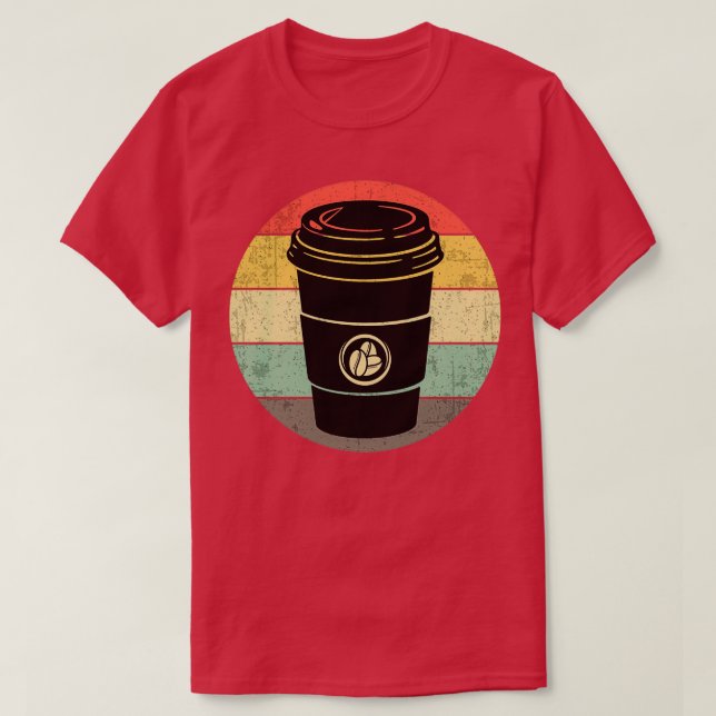 Camiseta Xícara de café retrô para qualquer sobra de café 1 (Frente do Design)