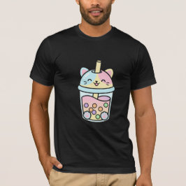 Camiseta Xícara de Chá com Bolhas de Gatinho Fofo Kawaii So