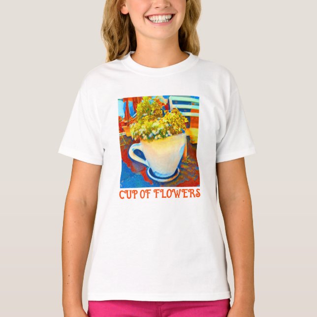 Camiseta Xícara De Flores De Café (Frente)
