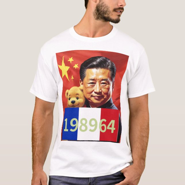 CAMISETA XIJINPING WINNIE POOH CHINA CCP 198964 FRANCE FLAG (Frente)