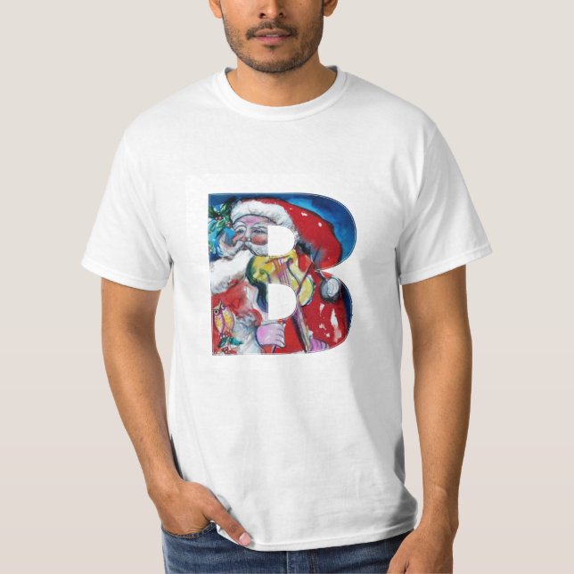 CAMISETA XMAS B LETTER /SANTA CLAUS COM VIOLINA MONOGRAMA (Frente)