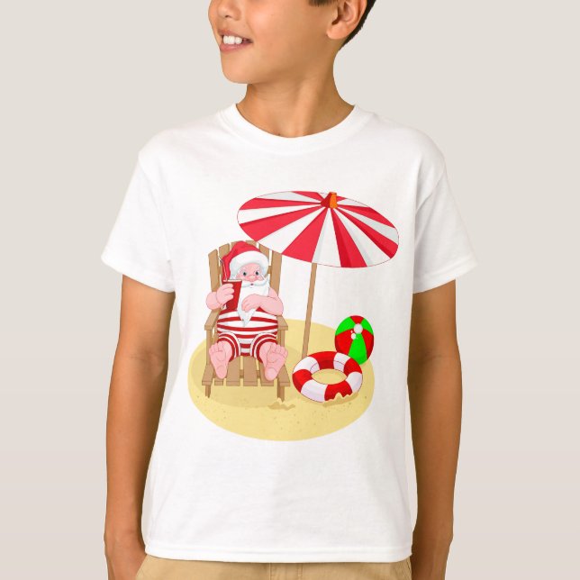 Camiseta xmas Beach santa claus (Frente)