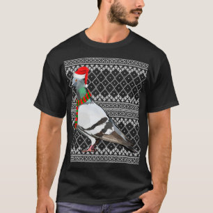 Camiseta Xmas Bird Santa Hat Pigeon Feia Natal