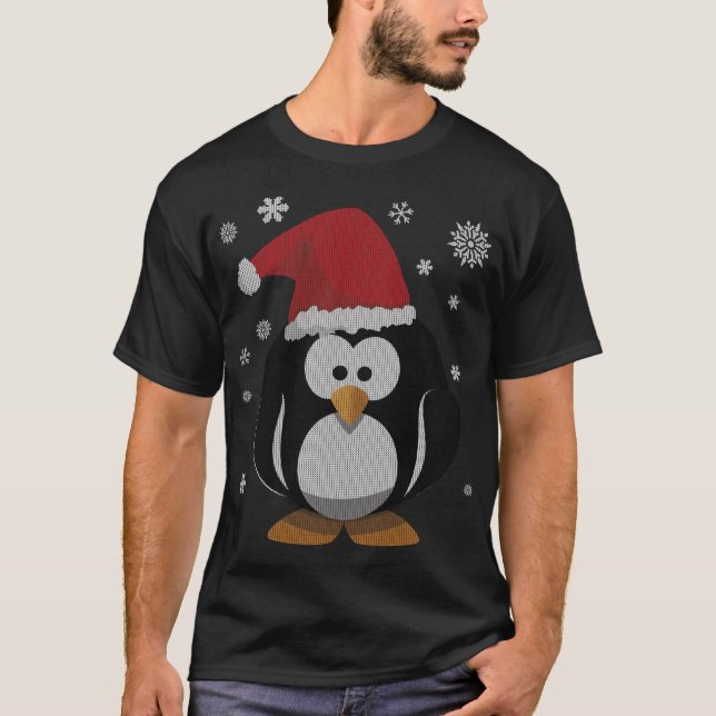 Camiseta XMAS Bonito de Snowy Penguin de Natal (Frente)