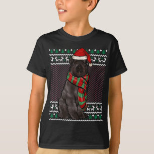 Camiseta Xmas Bouvier des Flandres Dog Santa Hat Ugly Chris