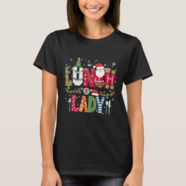 Camiseta Xmas Cafeteria Worker Christmas School Lunch Lady  (Frente)