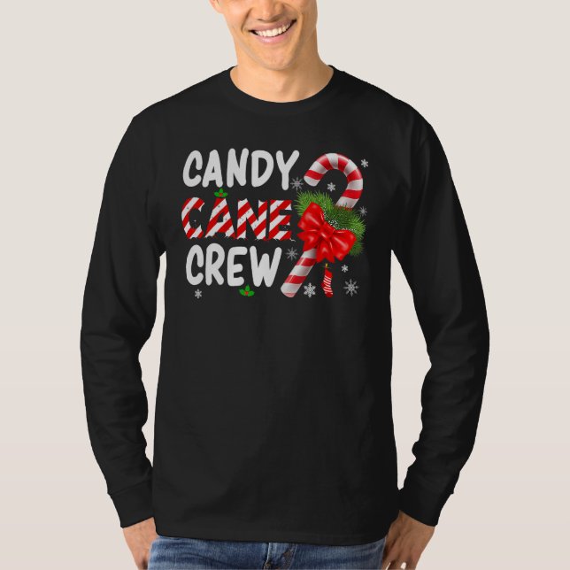 Camiseta Xmas Candy Canes Crew Christmas Candy  Matching Gr (Frente)