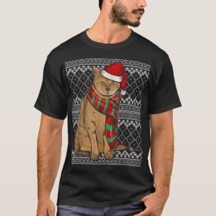 Camiseta Xmas Chausie Cat Papai Noel Horrível C