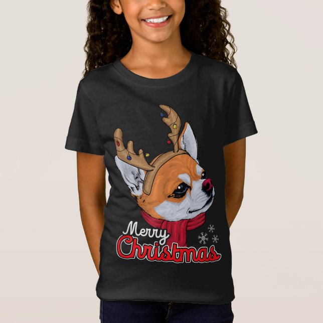 Camiseta Xmas Chihuahua - Cães Chiwawa Animal Dog Pet (Frente)