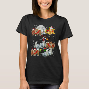 Camiseta Xmas Chow Chow Dorme Papais noeis de Natal Cão