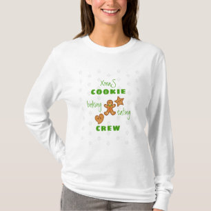 Camiseta XmaS Cookie Baking&Eating Crew-Green text