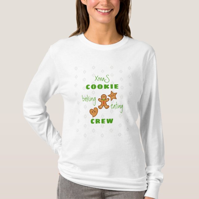 Camiseta XmaS Cookie Baking&Eating Crew-Green text (Frente)