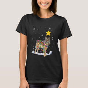 Camiseta Xmas Coyote Animais das Árvores de Natal