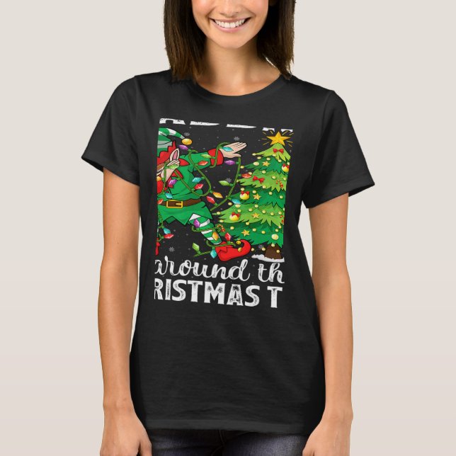 Camiseta Xmas Dab Elf Dabbing Around The Christmas Tree   (Frente)