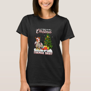 Camiseta Xmas de Fazenda Leve do Chapéu de Frango