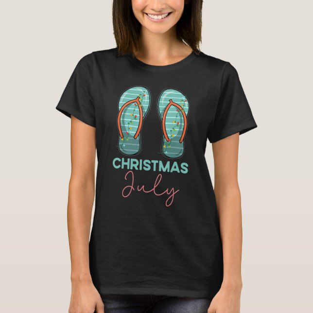 Camiseta Xmas De Verão Em Sandália De Julho 4 De Julho Fl A (Frente)