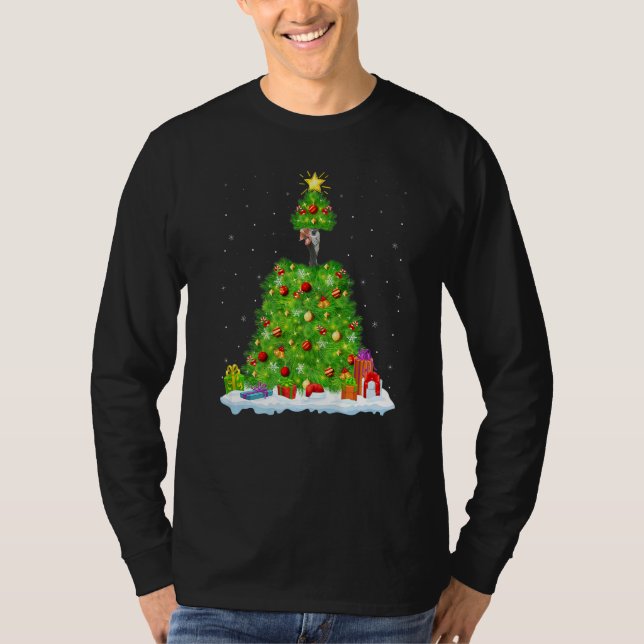 Camiseta Xmas Decorations Light Santa Guinea Fowl Bird Chri (Frente)