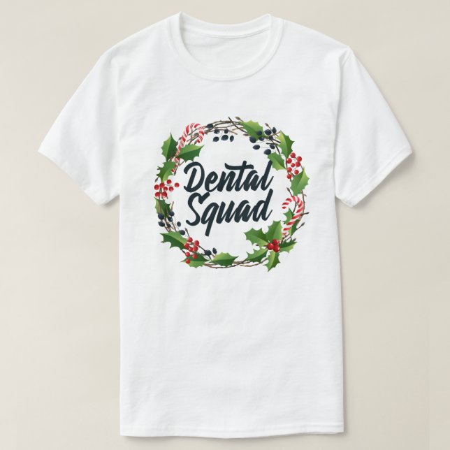 Camiseta Xmas do Assistente Dental de Papais noeis de Esqua (Frente do Design)