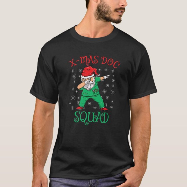 Camiseta Xmas Doc Squad Dabbing Santa Holiday Christmas Scr (Frente)