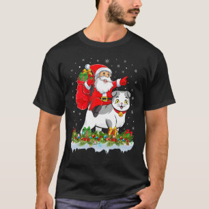 Camiseta Xmas Engraçado Papai Noel Fazendo Voo Escocês