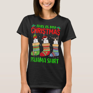 Camiseta Xmas Este É O Meu Feriado De Gatinho Do Pajama De