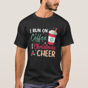Camiseta Xmas eu corro no café e alegria de Natal