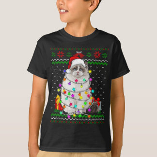 Camiseta Xmas Feio Suor Luzes De Natal Gato Amor Gatinho