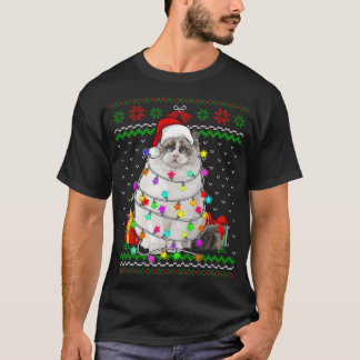 Camiseta Xmas Feio Suor Luzes De Natal Gato Amor Gatinho