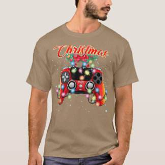 Camiseta Xmas Gamer, Coluna de Vídeo, Luzes de Natal T-Sh