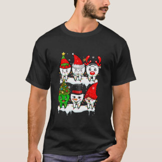 Camiseta Xmas Group Santa Reindeer Elf Teeth Dentist Job De