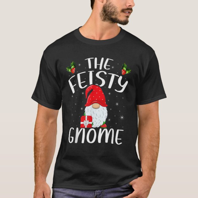 Camiseta Xmas Holiday Family Matching The Feisty Gnome Chri (Frente)