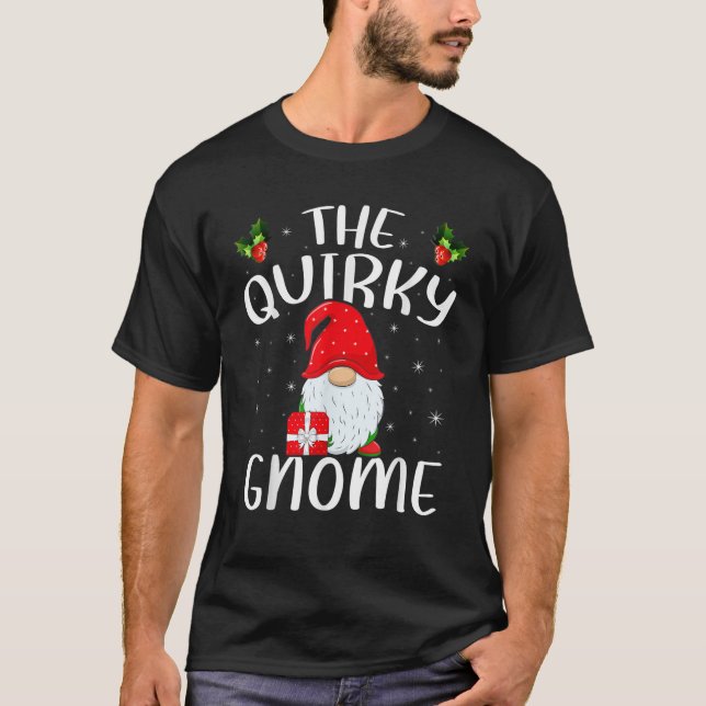 Camiseta Xmas Holiday Family Matching The Quirky Gnome Chri (Frente)