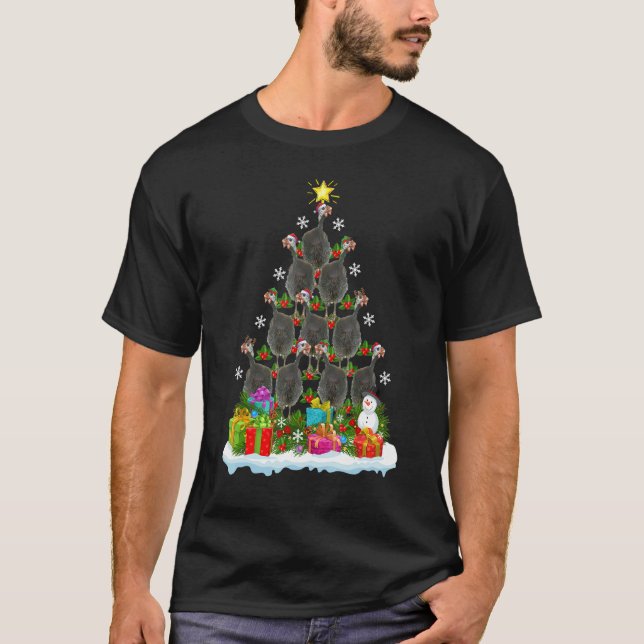 Camiseta Xmas Holiday   Guinea Fowl Bird Christmas Tree (Frente)
