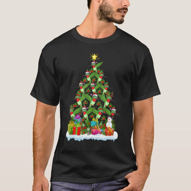 Camiseta Xmas Holiday   Hummingbird Christmas Tree (Frente)