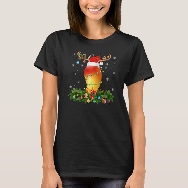 Camiseta Xmas Holiday Reindeer Hat Santa Mango Christmas   (Frente)