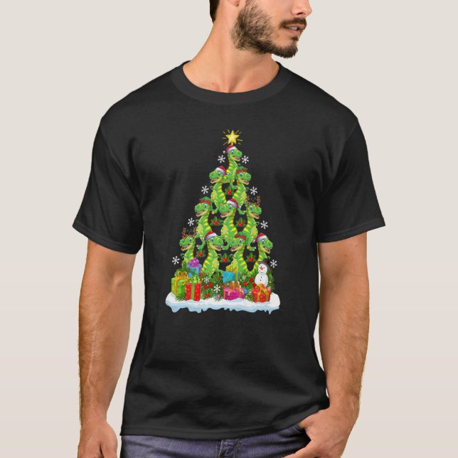 Camiseta Xmas Holiday  Santa Allosaurus Dinosaur Christmas  (Frente)