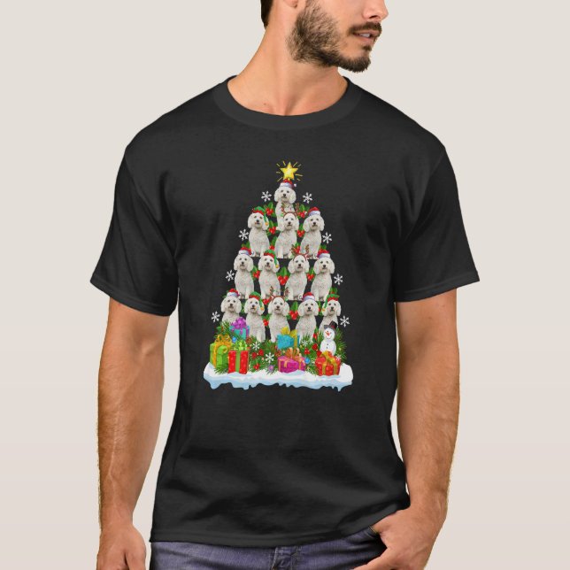 Camiseta Xmas Holiday  Santa Bichon Frise Dog Christmas Tre (Frente)