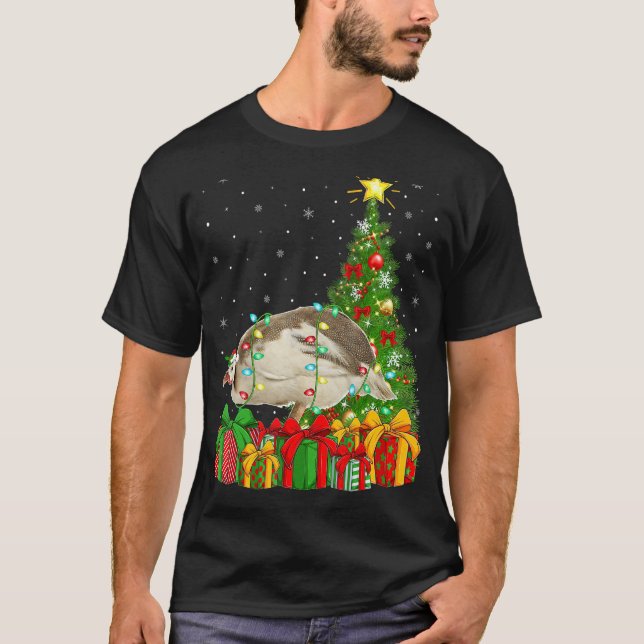 Camiseta Xmas Holiday Santa Guinea Fowl Bird Christmas Tree (Frente)