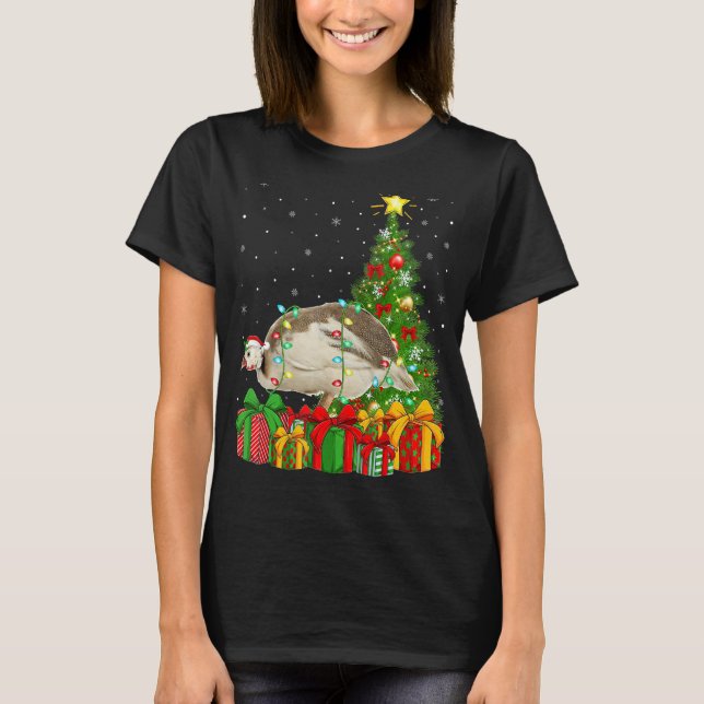 Camiseta Xmas Holiday Santa Guinea Fowl Bird Christmas Tree (Frente)