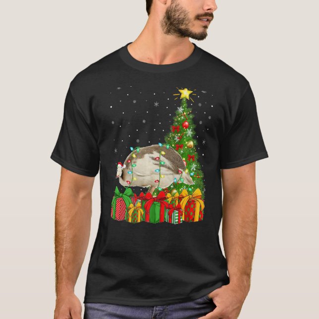 Camiseta Xmas Holiday Santa Guinea Fowl Bird Christmas Tree (Frente)