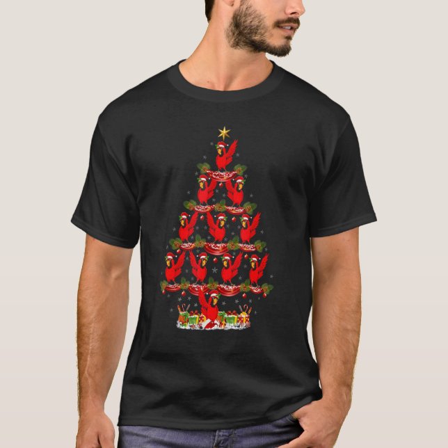 Camiseta Xmas Holiday Santa Northern Cardinal Bird Christma (Frente)