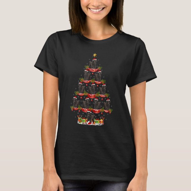Camiseta Xmas Holiday  Santa Poodle Dog Christmas Tree (Frente)