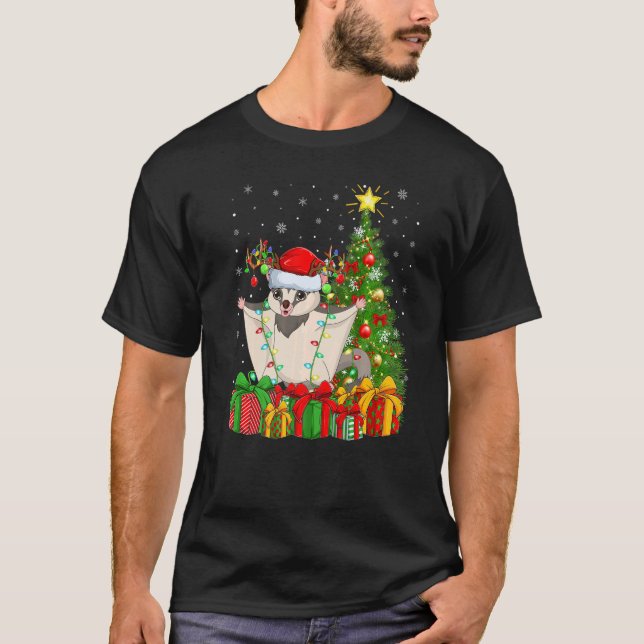 Camiseta Xmas Holiday Santa Sugar Glider Christmas Tree   (Frente)