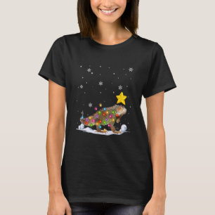 Camiseta Xmas Iguana Animais Luzes de Árvore de Natal
