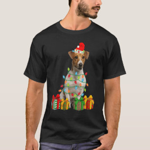 Camiseta Xmas Jack Russell Terrier Cachorro Luzes De Natal