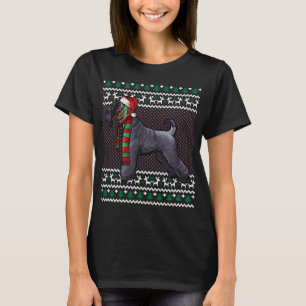 Camiseta Xmas Kerry Blue Terrier Dog Santa Hat Ugly Natal