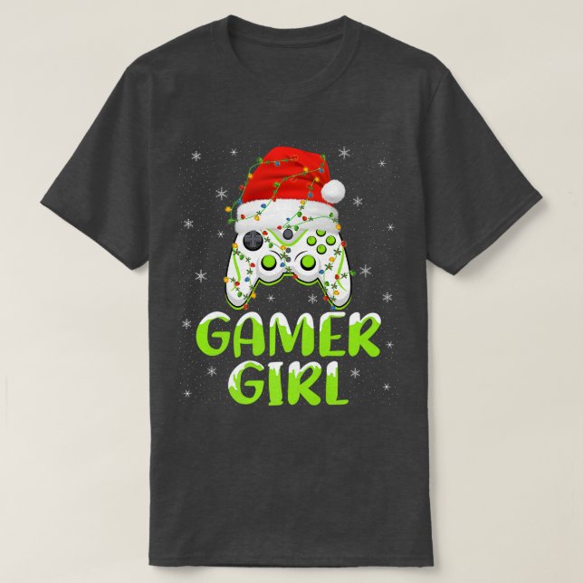 Camiseta Xmas lança Papais noeis de controladores de vídeo  (Frente do Design)